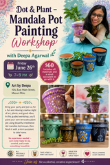 Dot & Plant- Mandala pot painting